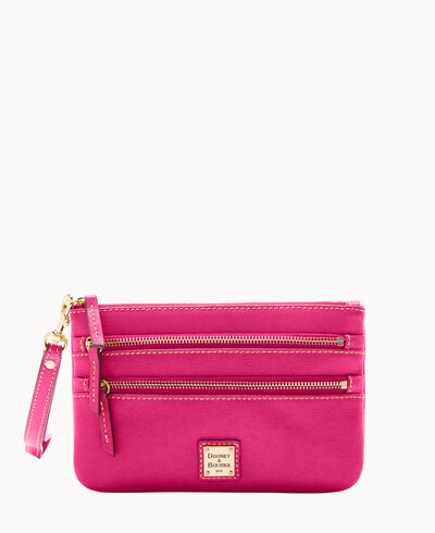 Saffiano Triple Zip Wristlet