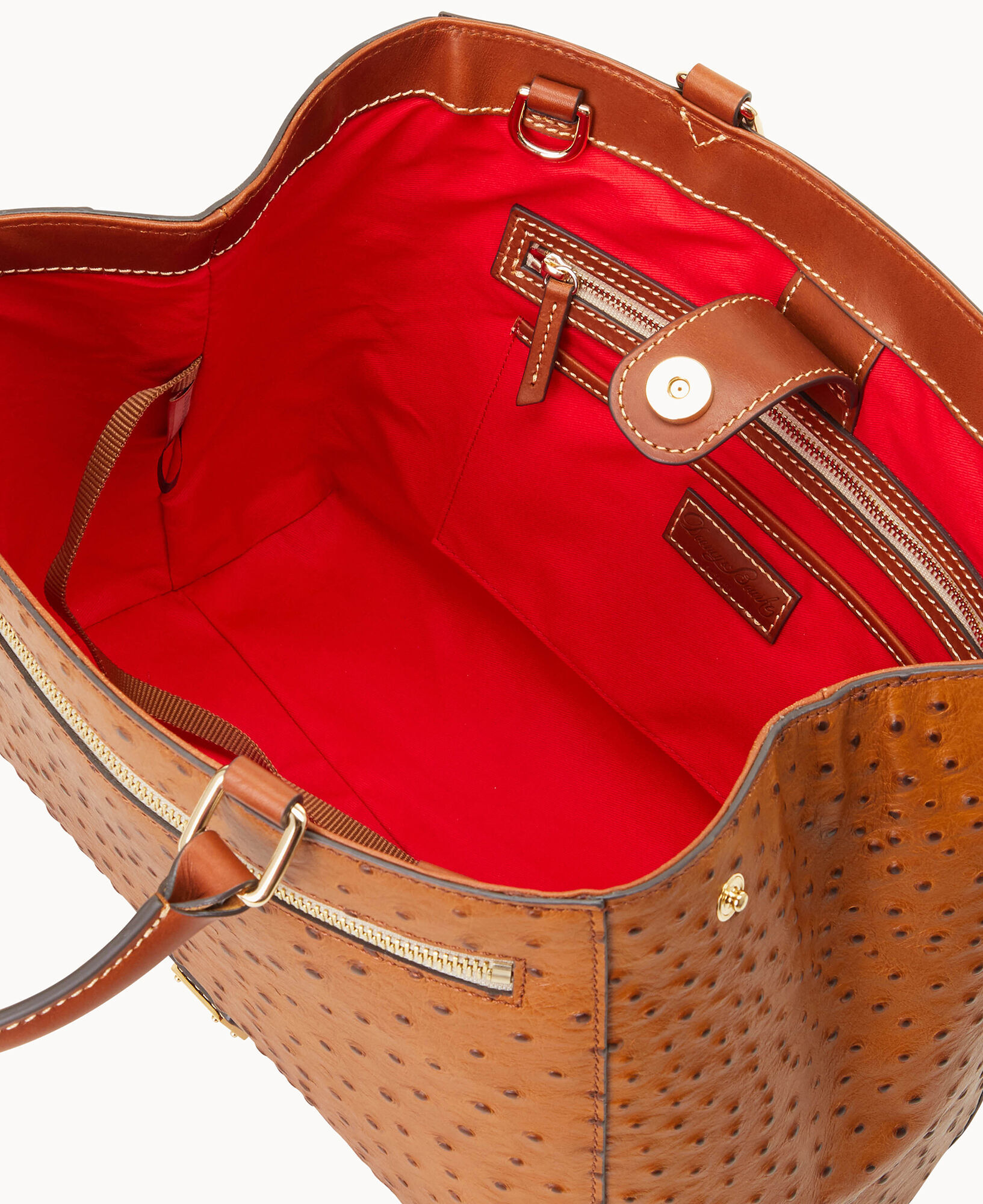 Dooney Bourke Ostrich Zip Satchel