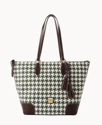 Houndstooth Career Tote