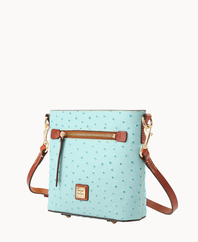 Ostrich Small Zip Crossbody