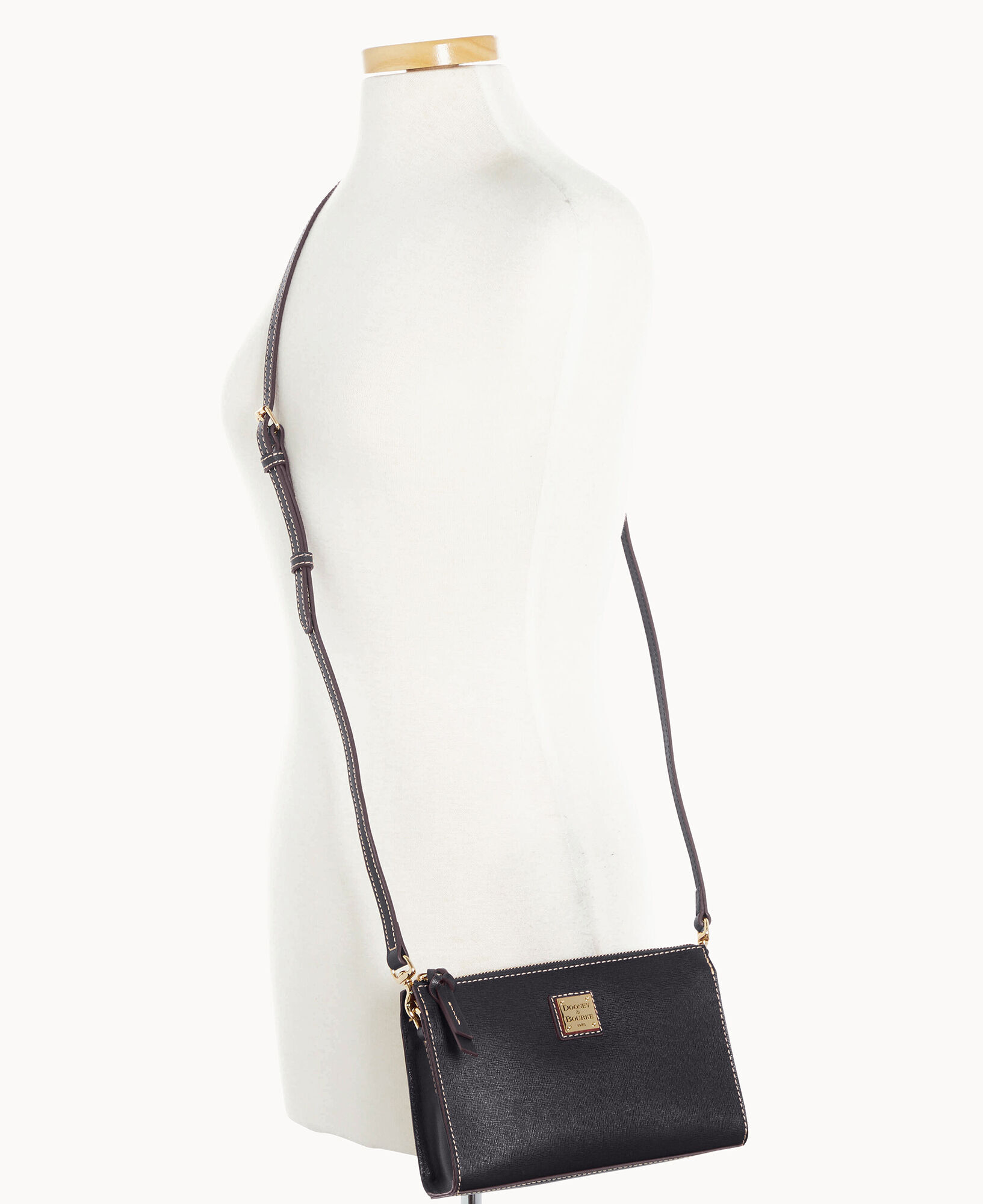 Dooney & Bourke Saffiano Small Leather Crossbody Bag - Black