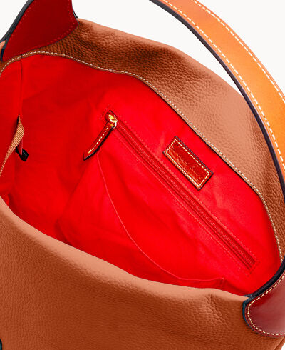 Pebble Grain Logo Lock Shoulder Bag