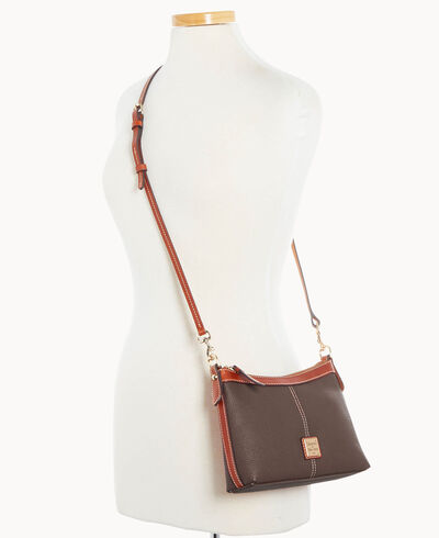 Pebble Grain Crossbody Pouch With Business Card Case