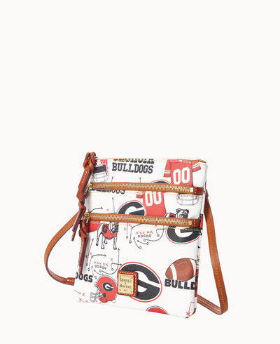 Collegiate University of Georgia North South Triple Zip Crossbody