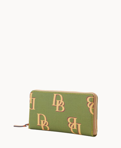 Monogram Large Zip Around Wristlet