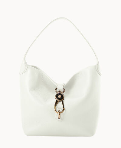 Lucca Leather Logo Lock Hobo