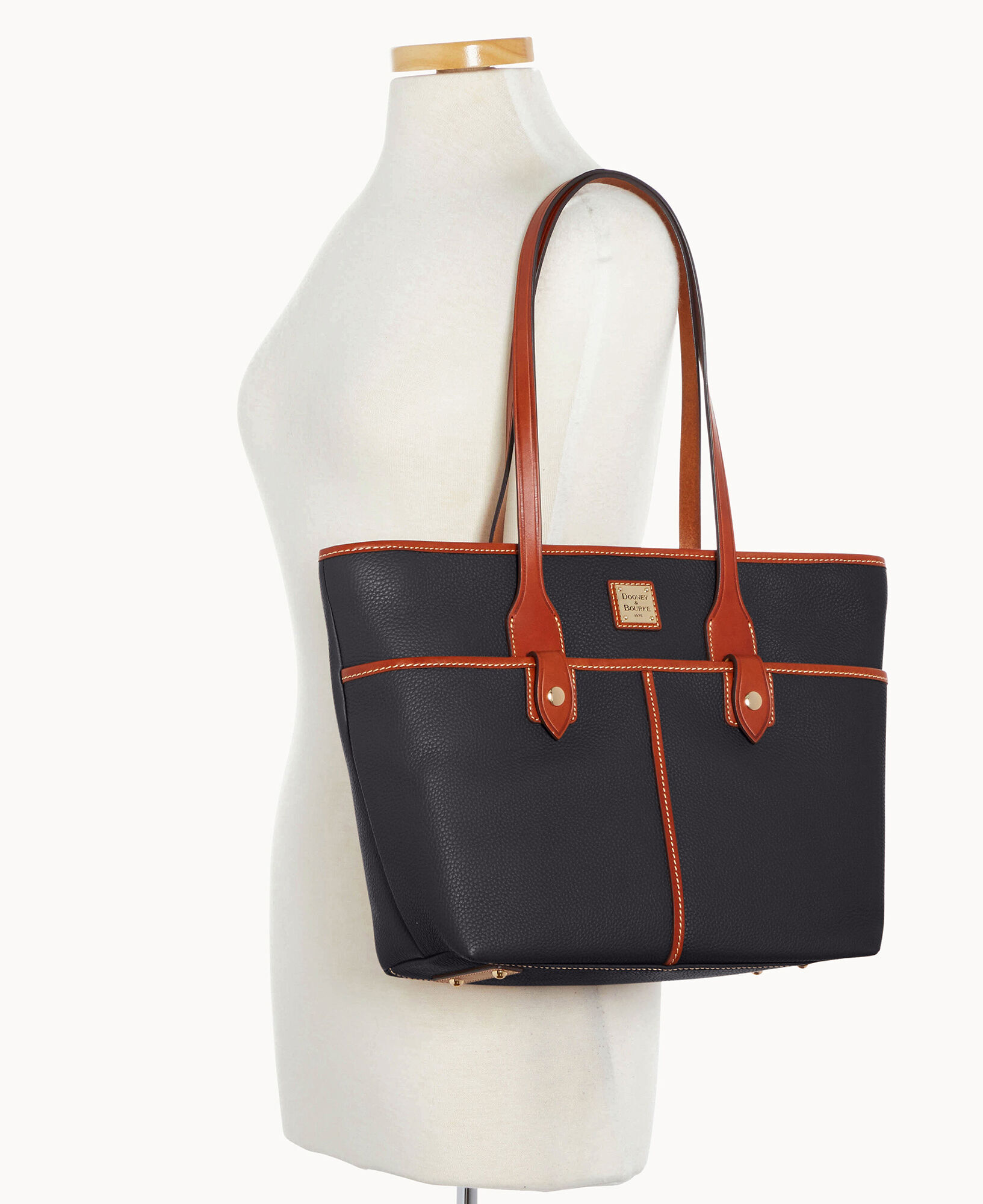 Dooney & bourke pebble grain double pocket satchel outlet