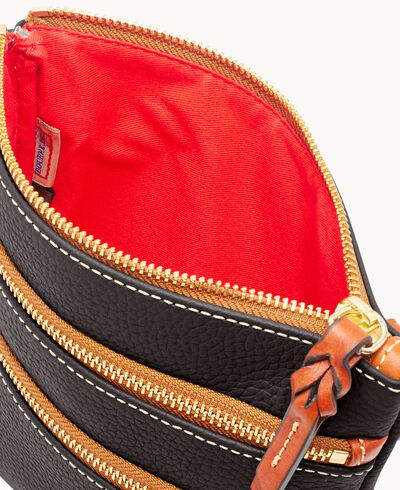 Pebble Grain Triple Zip Crossbody