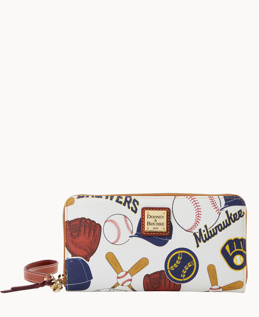 MLB Brewers Large Zip Around Wristlet