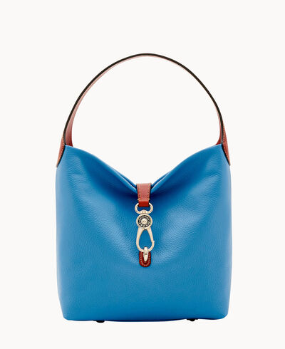 Calf Small Logo Lock Shoulder Bag