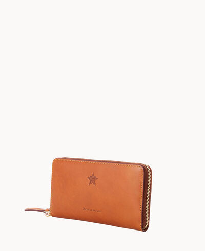 MLB Astros Large Zip Around Wristlet