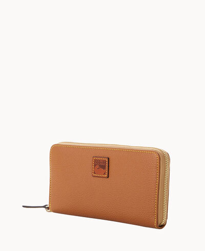 Pebble Grain Large Zip Around Wristlet