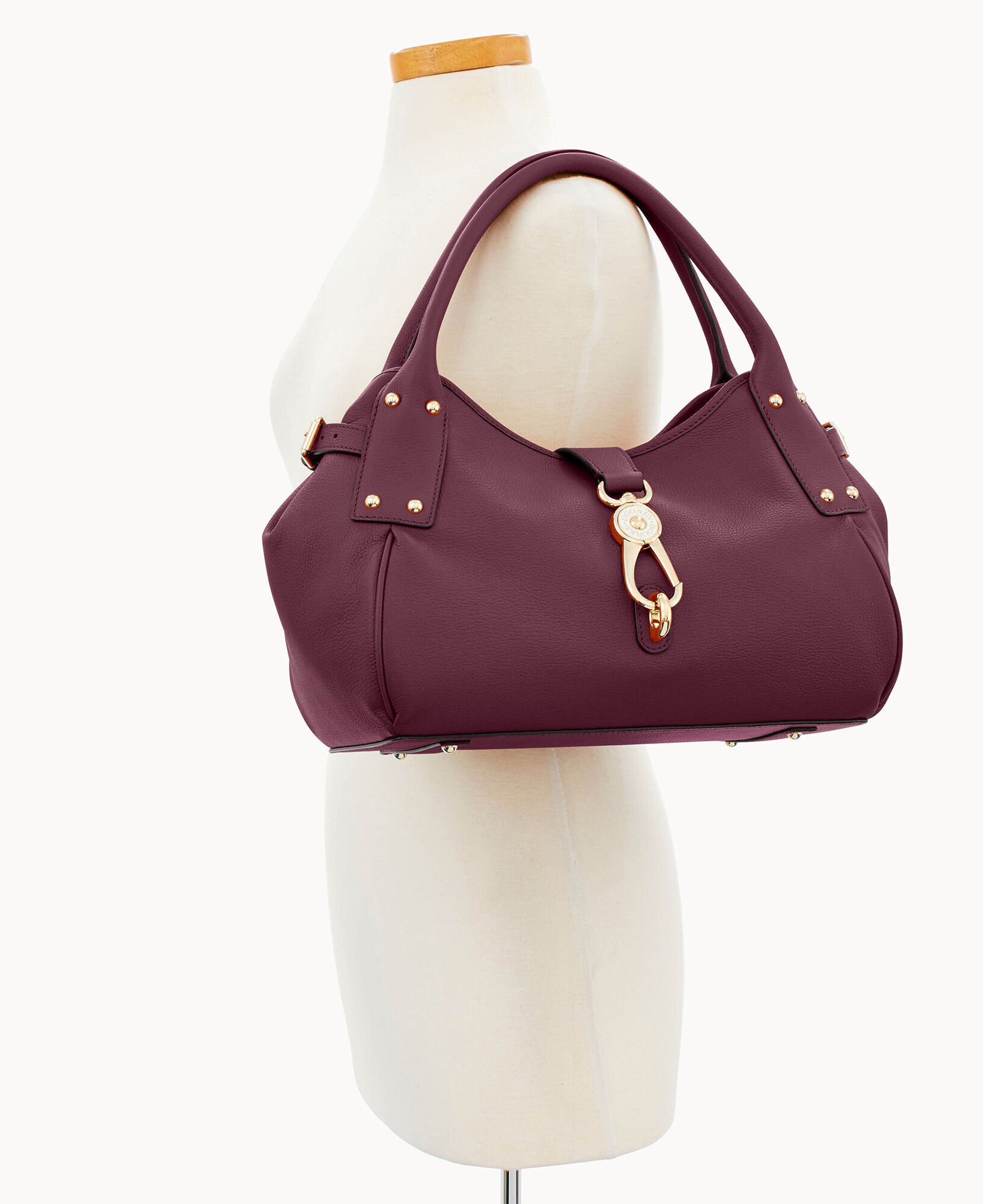Dooney & bourke belvedere medium logo lock satchel outlet