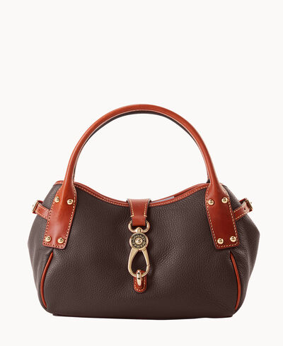 Pebble Grain Small Logo Lock Satchel