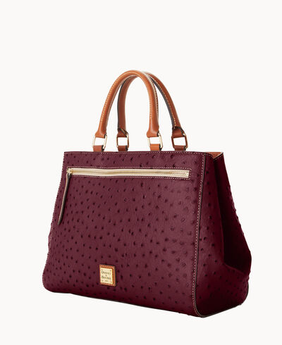 Ostrich Zip Satchel