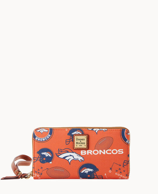 NFL Broncos Large Zip Around Wristlet