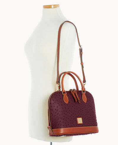 Ostrich Zip Zip Satchel