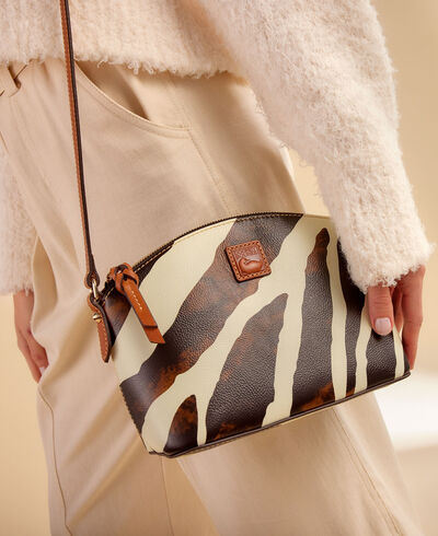 Zebra Leather Suki Crossbody