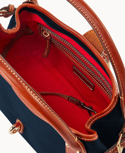 Pebble Grain Small Logo Lock Satchel