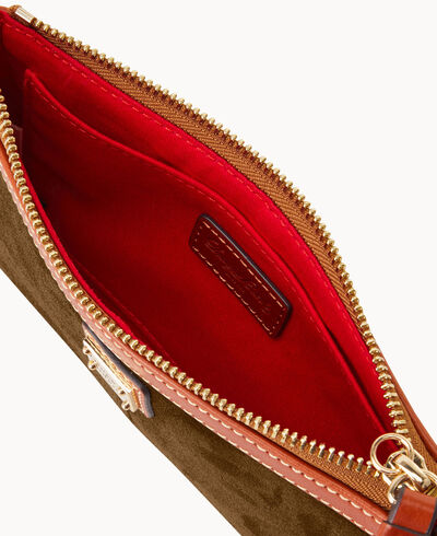 Suede Large Slim Wristlet