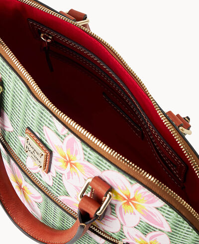 Plumeria Domed Zip Satchel