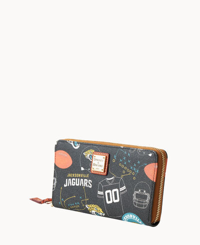 NFL Jaguars Large Zip Around Wristlet