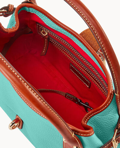 Pebble Grain Small Logo Lock Satchel