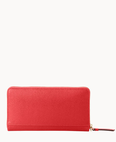 Saffiano Large Zip Around Wristlet