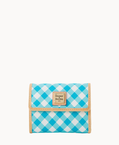 Gingham II Small Flap Credit Card Wallet