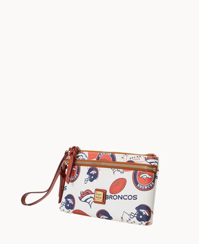 NFL Broncos Double Zip Wristlet