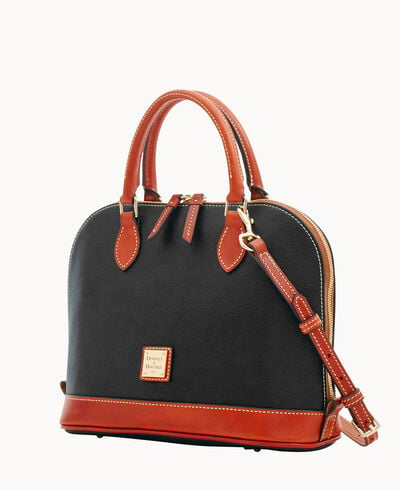 Pebble Grain Zip Zip Satchel