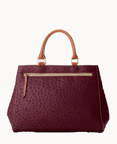 Ostrich Zip Satchel