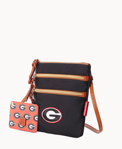 Collegiate University of Georgia North South Triple Zip w ID Holder