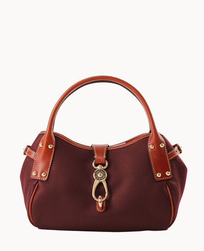 Pebble Grain Small Logo Lock Satchel