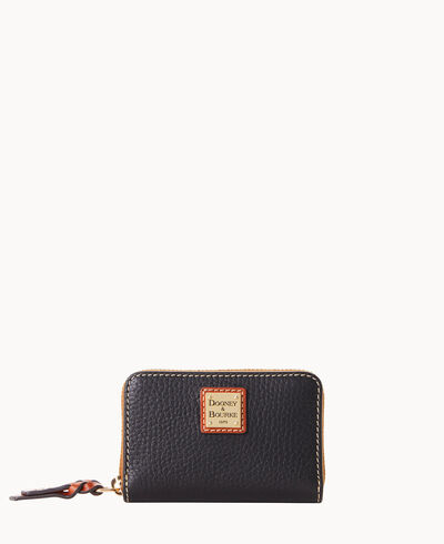Pebble Grain Large Zip Around Credit Card Case