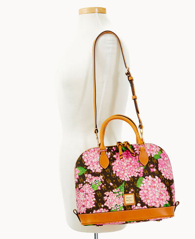 Signature Hydrangea Zip Zip Satchel