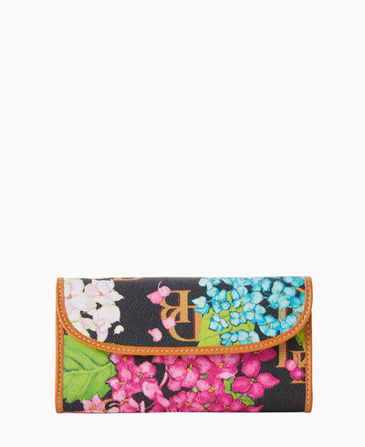 Hydrangea Monogram Continental Clutch