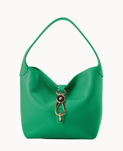 Lucca Leather Logo Lock Hobo