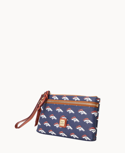 NFL Broncos Double Zip Wristlet