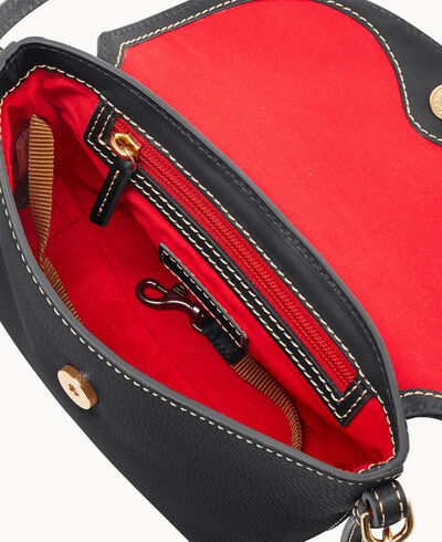 Pebble Grain Crossbody Saddle Bag