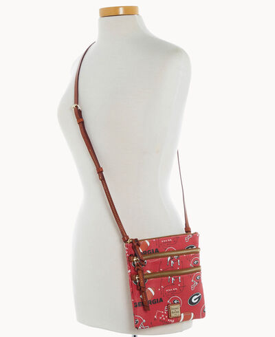 Collegiate University of Georgia North South Triple Zip Crossbody
