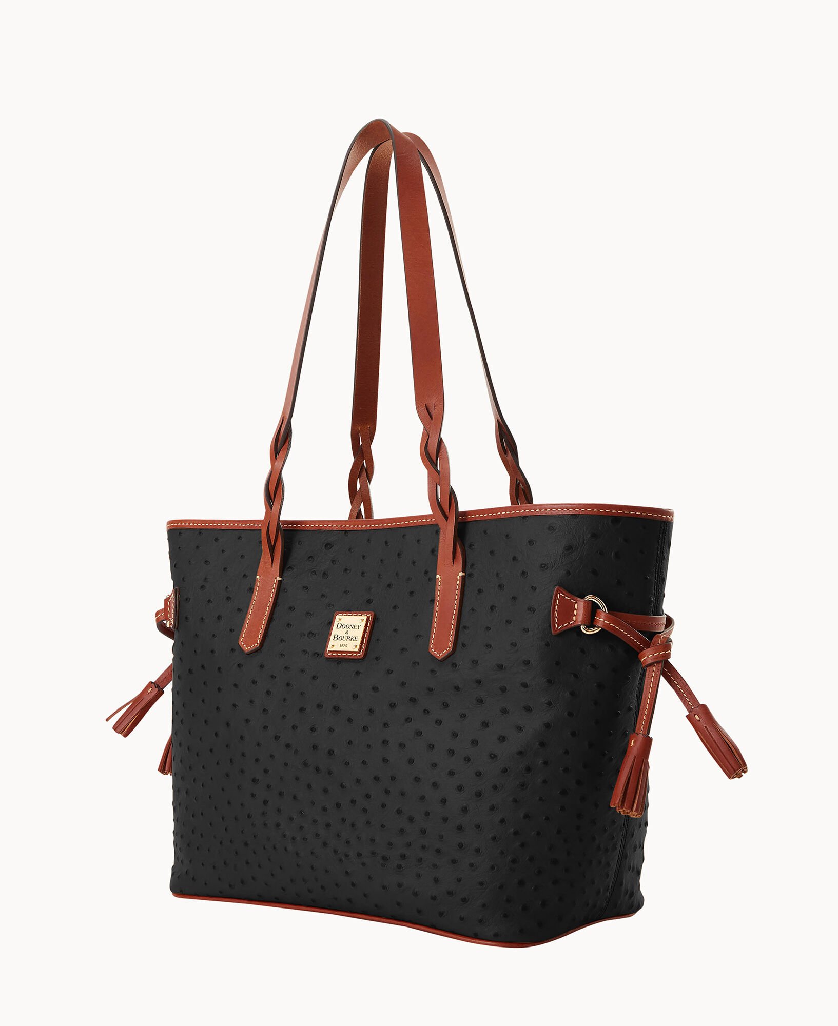 Dooney Bourke Women s Ostrich Bailey Leather Shoulder Bag in Black
