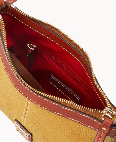 Pebble Grain Crossbody Pouch with Business Card Case