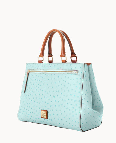 Ostrich Zip Satchel