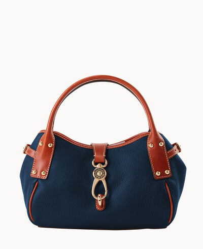 Pebble Grain Small Logo Lock Satchel