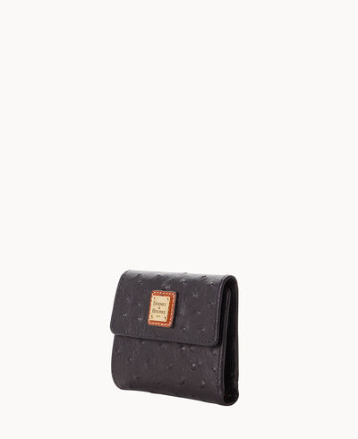 Ostrich Small Flap Credit Card Wallet