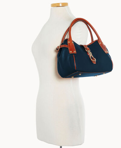 Pebble Grain Small Logo Lock Satchel