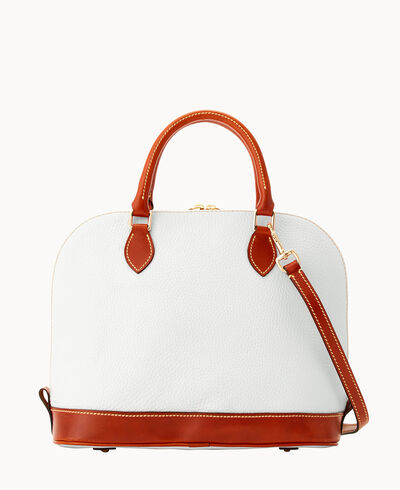 Pebble Grain Zip Zip Satchel