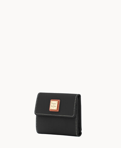 Pebble Grain Small Flap Credit Card Wallet