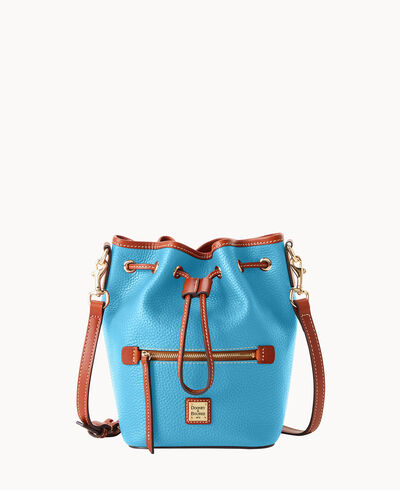 Pebble Grain Small Drawstring Crossbody